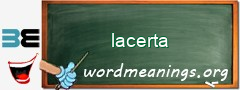 WordMeaning blackboard for lacerta